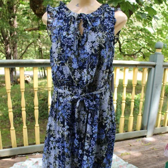 NWT Emma & Michelle Floral BoHo Dress Size L Easter Springtime Outfit - Picture 1 of 12